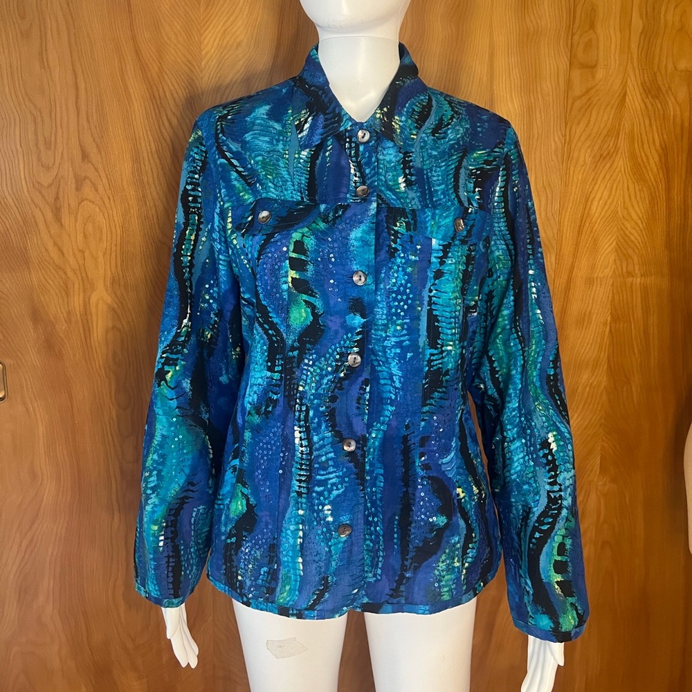 Chico’s Abstract paisley with sequin embellishment size 1 in Chico’s or size: 8